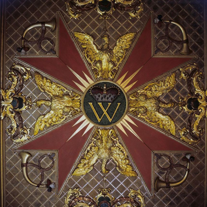 Detail der Decke im Chinesischen Lackkabinett des Jagdpavillons des Residenzschlosses Ludwigsburg